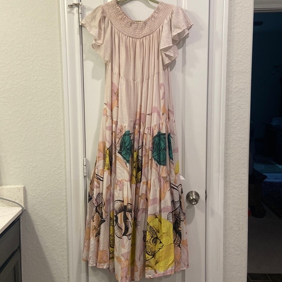 Anthropologie Pia Binazzi x Maeve Tiered Off Shoulder Maxi Dress - Picture 3 of 13